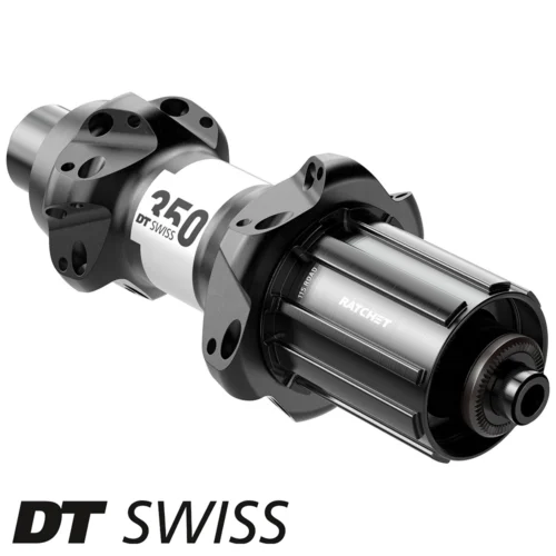 an image showing a DT Swiss 350 QR straight pull bicycle rear hub in black.