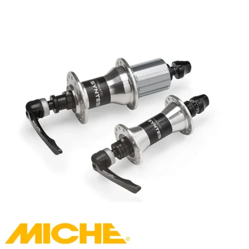 A pair of the latest Miche Primato Syntesi bicycle hubs in Silver