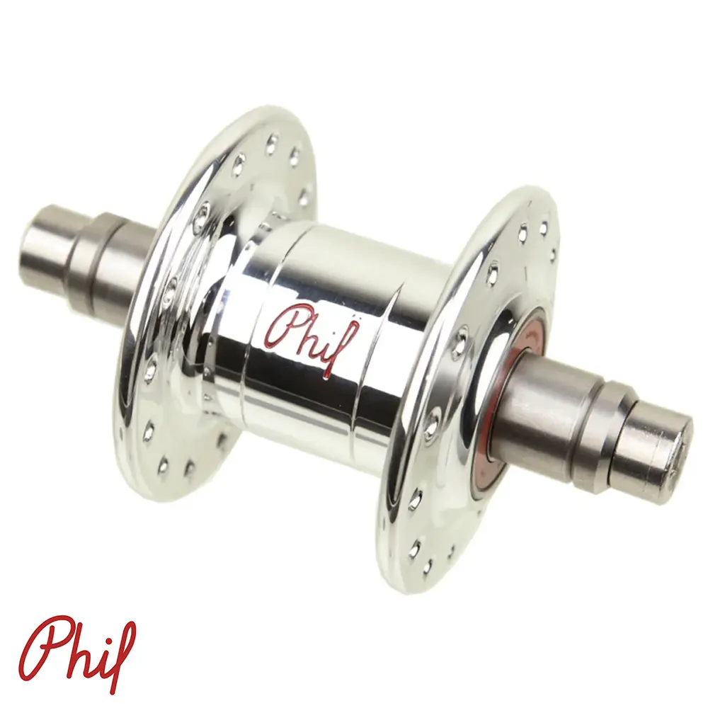 a picture of a Phil Wood Front Brompton Bicycle hub in Silver