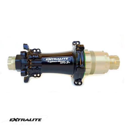 An Image showing a Black Extralite SPD 3+ rear bicycle hub